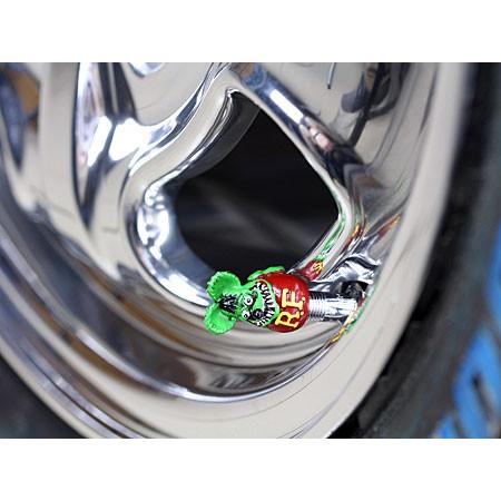 ラットフィンク（RAT FINK） エアバルブキャップ 2個セット グリーン | RAT FINK | 01