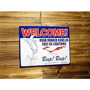 ロードランナー サインプレート サインボード 看板 アメリカン おしゃれ キャラクター アメリカ ウエルカム(WELCOME) | ロードランナー | 02
