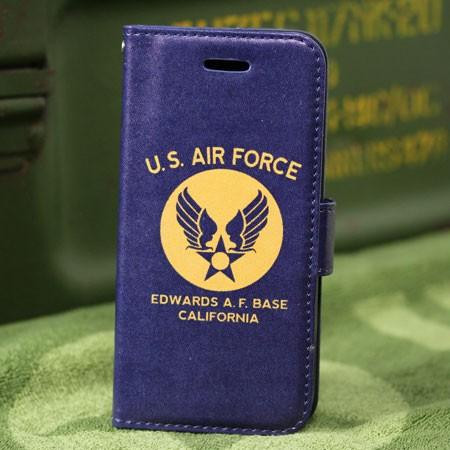 iPhone6 ケース ミリタリー 手帳型 世田谷ベース US AIR FORCE アメリカ空軍 アイフォン6 ケース 合皮 iPhone6S ネイビー メール便OK＿SA-AF21C-MLP｜planfirst