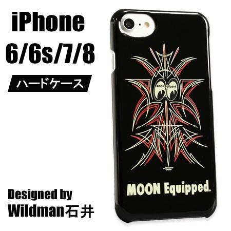 ムーンアイズ iPhone ケース iPhone8/7/6/6s アイフォンケース カバー ジャケット 車 アメリカ MOONEYES ピンストライプ ブラック メール便OK＿SA-MQG130BK-MON｜planfirst