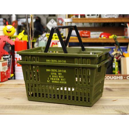 買い物かご バスケット おしゃれ 収納 かご プラスチック ショッピングバスケット マーケットバスケット アメリカン雑貨 Army Stencil サイズs 2個セット Sb 004s2p Sho U S Junkyard 通販 Yahoo ショッピング