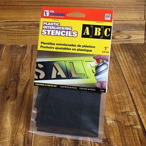 ステンシルシート ステンシルプレート ステンシル アルファベット ミリタリー DIY プラスチック製 46ピースセット 1インチ(約2.5cm) | 