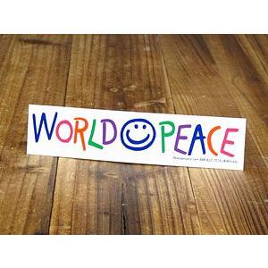 ステッカー 平和 反戦 車 アメリカン おしゃれ バイク ヘルメット かっこいい WORLD PEACE サイズS | 
