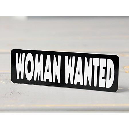 ステッカー ヘルメット 車 アメリカン おしゃれ バイク かっこいい WOMAN WANTED 女ほしい！ メール便OK＿SC-239-GEN｜planfirst