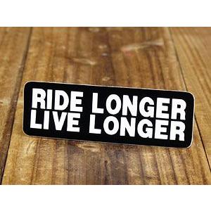 ステッカー ヘルメット 車 アメリカン おしゃれ バイク かっこいい RIDE LONGER LIVE LONGER 長く乗り、長く生きよ | 