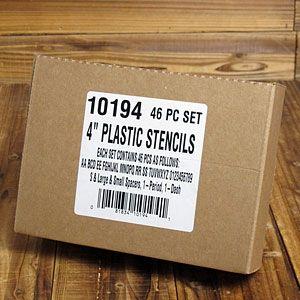 ステンシルシート ステンシルプレート ステンシル アルファベット ミリタリー DIY プラスチック製 46ピースセット 4インチ(約10cm) | 