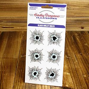 ステッカー いたずら ジョーク 車 アメリカン おしゃれ バイク ヘルメット かっこいい 弾丸 弾痕 GLASS BULLET HOLES ６枚セット | 