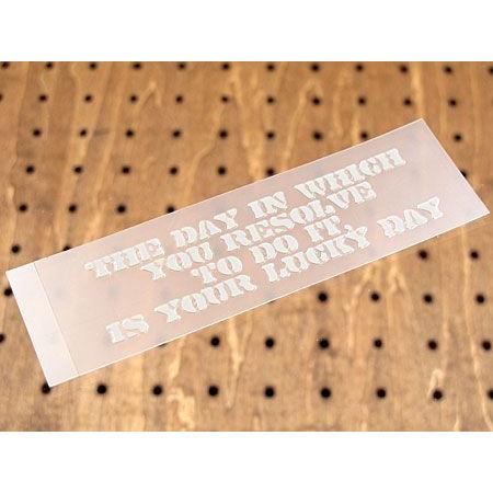 ミリタリー ステッカー おしゃれ かっこいい アメリカン ステンシル アルファベット 転写 世田谷ベース ことわざ 格言 思い立ったが吉日 | 