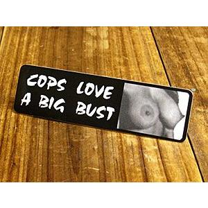 ステッカー ヘルメット 車 アメリカン セクシー おしゃれ バイク かっこいい COPS LOVE A BIG BUST 警官はデカ乳が好き | 
