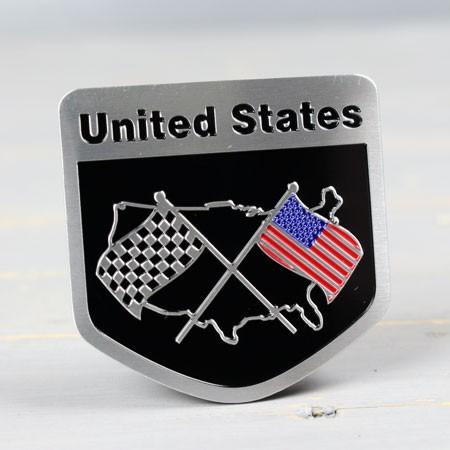 ステッカー 車 国旗 アメリカン おしゃれ バイク かっこいい スーツケース エンブレム アメリカンフラッグ アルミプレート チェッカー メール