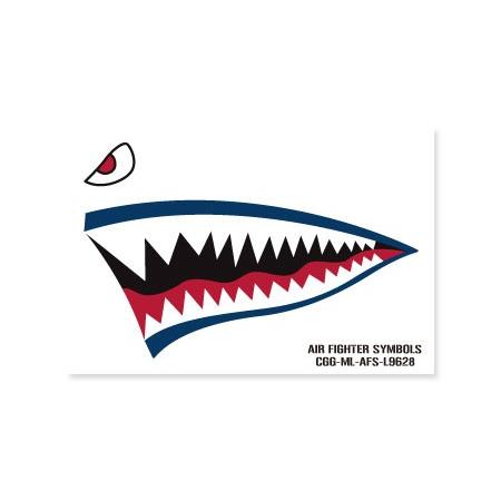 ミリタリー ステッカー アメリカン 車 おしゃれ かっこいい アウトドア バイク 戦闘機 Air Fighter Symbols ノーズアート シャーク ブルー サイズl 左向き Sc Afsl9628 Ahd U S Junkyard 通販 Yahoo ショッピング