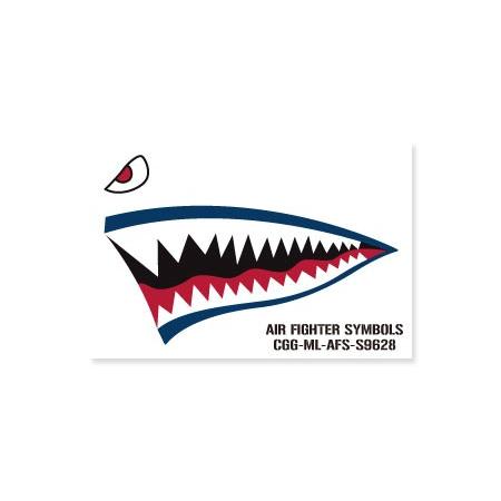 ミリタリー ステッカー アメリカン 車 おしゃれ かっこいい アウトドア バイク 戦闘機 Air Fighter Symbols ノーズアート シャーク ブルー サイズs 左向き Sc Afss9628 Ahd U S Junkyard 通販 Yahoo ショッピング