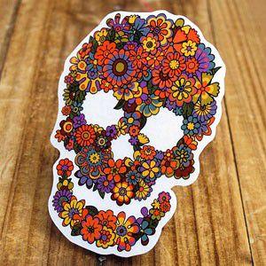 ステッカー 車 アメリカン スカル メキシカン おしゃれ バイク ヘルメット かっこいい オイルショックデザインズ Flower Skull Sc Oss014 Act Sc As1 014 U S Junkyard 通販 Yahoo ショッピング