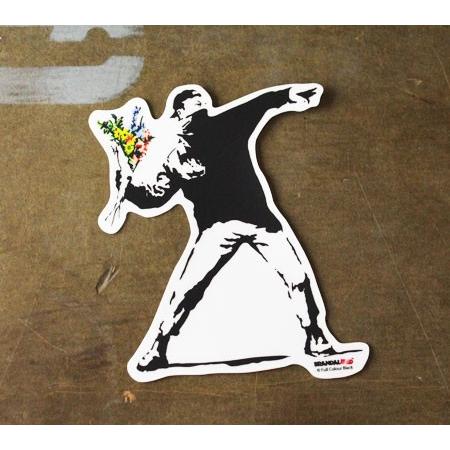 バンクシー ステッカー シール パソコン ウォールステッカー おしゃれ かっこいい スーツケース インテリア アウトドア 車 Banksy Flower Bomber サイズxl Sc Bnk001xl Gen U S Junkyard 通販 Yahoo ショッピング