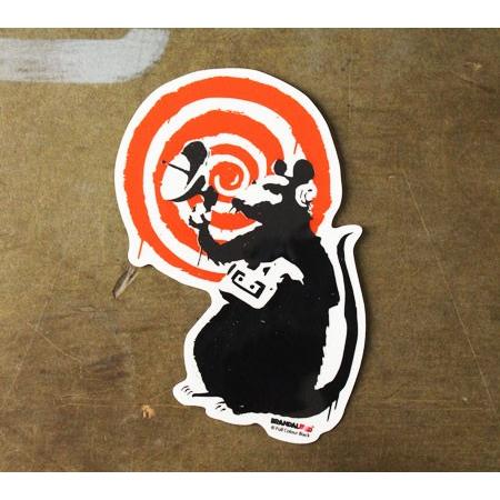 出色 バンクシー ステッカー シール パソコン ウォールステッカー おしゃれ かっこいい スーツケース インテリア アウトドア 車 Banksy Radar Rat サイズs Supplystudies Com