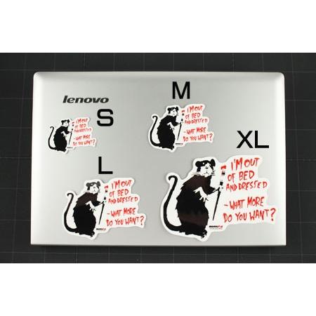 バンクシー ステッカー シール パソコン ウォールステッカー おしゃれ かっこいい スーツケース インテリア アウトドア 車 Banksy Out Of Bed Rat サイズl Sc Bnk016l Gen U S Junkyard 通販 Yahoo ショッピング