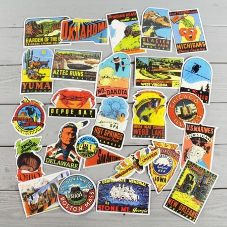 ステッカー スーツケース アメリカン 旅行カバン トラベルステッカー レトロ Travel Usa 50 State Stickers Old States Stickers ５０枚セット Sc Dc03s08 Dlt Sc Dc03s08 Dlt U S Junkyard 通販 Yahoo ショッピング