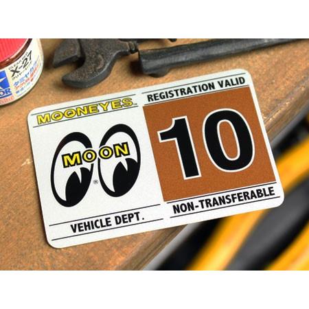ムーンアイズ ステッカー カー用品 車検ステッカー アメリカン おしゃれ ナンバープレート MOONEYES レジストレーションステッカー １０月 | 