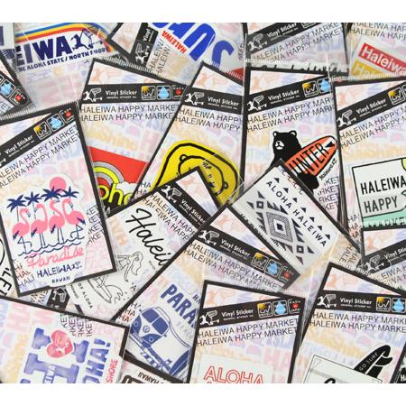 ハレイワハッピーマーケット ステッカー シール おしゃれ サーフィン ハワイ 雑貨 ふるさと割 パソコン ワーゲン バス スーツケース バイク 車 アウトドア Paradise サイズm