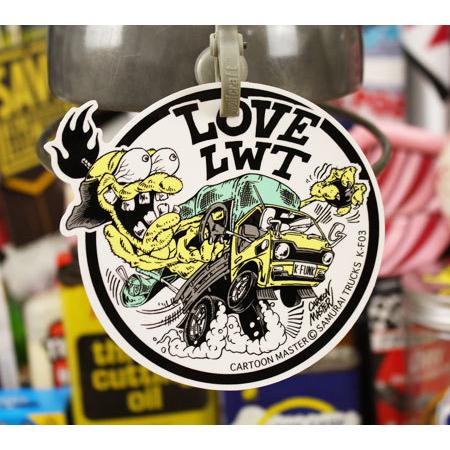 ステッカー 軽トラック モンスター かっこいい おしゃれ ホットロッド キャラクター アメリカン 車 バイク カーステッカー SAMURAI TRUCKS K-FUNK LOVE-LWT｜planfirst｜02