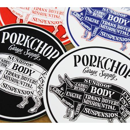 ポークチョップ ステッカー 車 アメリカン おしゃれ バイク かっこいい