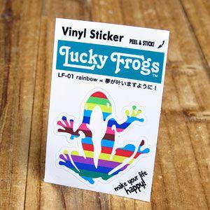 ステッカー 車 カエル グッズ 幸運 アメリカン おしゃれ バイク ヘルメット かっこいい Lucky Frogs 夢が叶いますように！ | 
