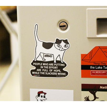 猫 ステッカー ネコ柄 ネコグッズ ことわざ アメリカン かわいい ネコトステ アウトドア 今季も再入荷 努力する人は希望を語り 車 怠ける人は不満を語る おしゃれ