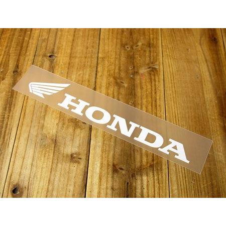 ステッカー ホンダ アメリカン 車 おしゃれ バイク ヘルメット かっこいい HONDA 転写式 ウイング ロゴ ホワイト サイズL｜planfirst