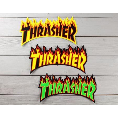 スラッシャー ステッカー ブランド かっこいい おしゃれ アウトドア アメリカン スケボー ストリート 車 バイク スーツケース Thrasher Flame Big 02 Sc Th367 Gen U S Junkyard 通販 Yahoo ショッピング