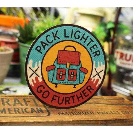 ステッカー アウトドア アメリカン おしゃれ スーツケース 車 バイク かっこいい バックパック Lighter Budges Vintage Pack ショッピング Outdoor リュック