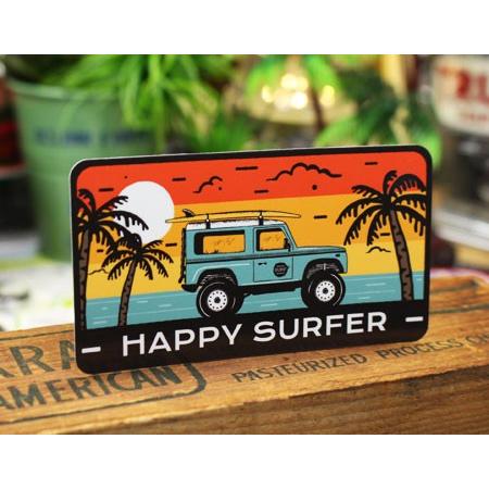 ステッカー アウトドア アメリカン おしゃれ スーツケース 車 バイク かっこいい Vintage Outdoor Budges サーフボード サーフィン HAPPY SURFER｜planfirst｜02