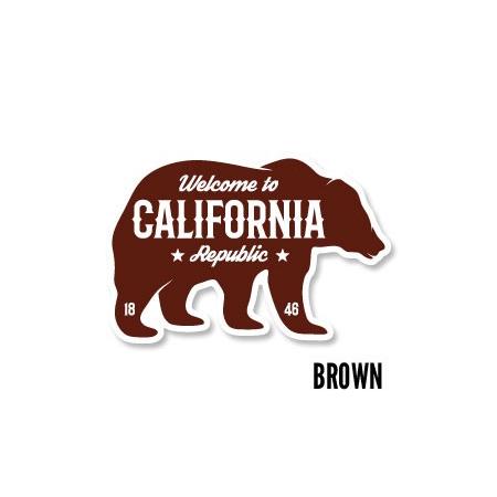 ステッカー アメリカン おしゃれ かっこいい 車 クマ 熊 カリフォルニア アウトドア キャンプ スーツケース Welcome to California Decal グリズリー サイズS｜planfirst｜06