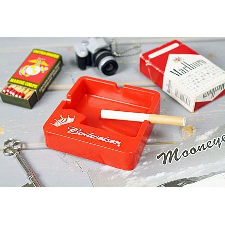 美品】Budweiser バドワイザー 灰皿 スタンド レッド 昭和レトロ