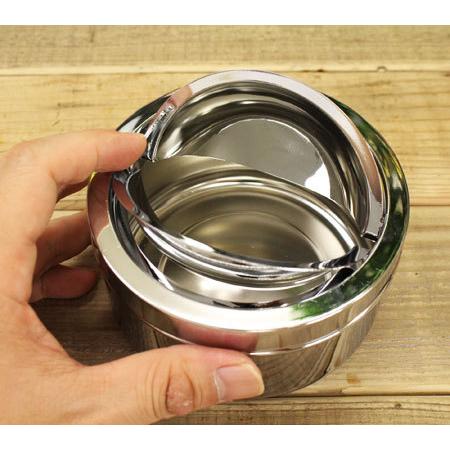 灰皿 おしゃれ 卓上 シンプル 金属 クロームメッキ かっこいい