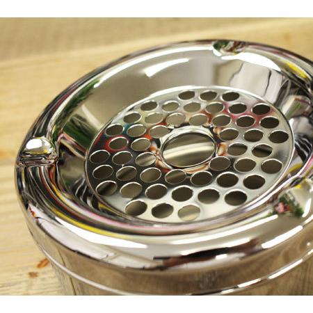 灰皿 おしゃれ 卓上 シンプル 金属 クロームメッキ かっこいい 使い