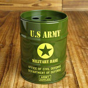 ドラム缶型灰皿/U.S.アーミー（アメリカ陸軍）＿SM-005-FEE｜planfirst