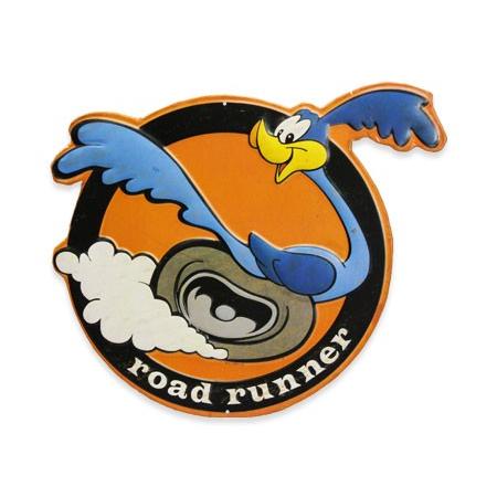 新品　廃盤　ロードランナー　ブリキプレート　円形　ルーニーテューンズ ロードランナー サインプレート ブリキ看板 サインボード