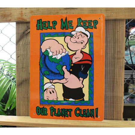 ビンテージ　USA製　ポパイ　看板 ポパイ サインプレート 看板 サインボード インテリア 雑貨 壁