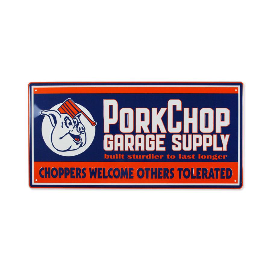 未使用 PORKCHOP GARAGE ポークチョップ ガレージ プレート ポークチョップ サインプレート 看板 サインボード インテリア 雑貨 壁