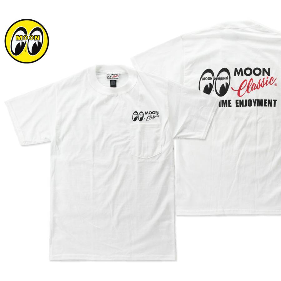 ムーンアイズ Tシャツ メンズ 半袖 ポケット アメカジ おしゃれ かっこいい かわいい アメ車 ホットロッド Mooneyes Moon Classic Logo T Shirt With Pocket Ts Qtm005wh Mon U S Junkyard 通販 Yahoo ショッピング
