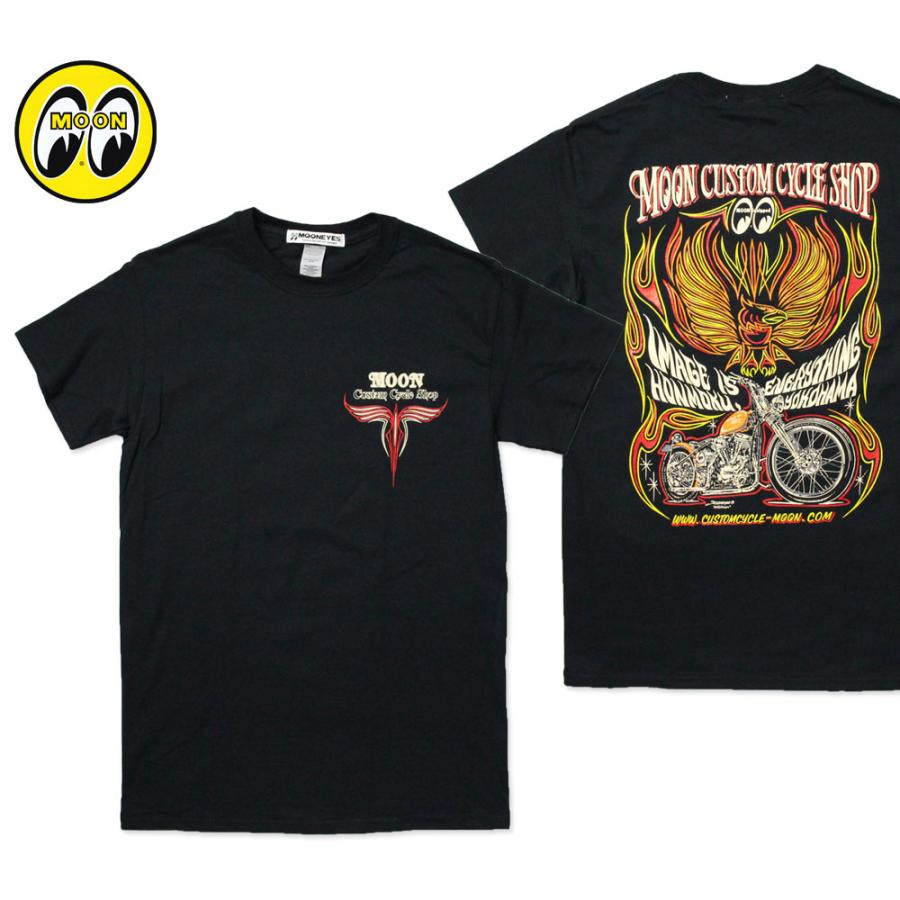 ムーンアイズ Tシャツ メンズ 半袖 アメカジ おしゃれ かっこいい ハーレーダビッドソン バイク ホットロッド Mooneyes Moon Custom Cycle Shop Eagle Ts Tm764bk Mon U S Junkyard 通販 Yahoo ショッピング