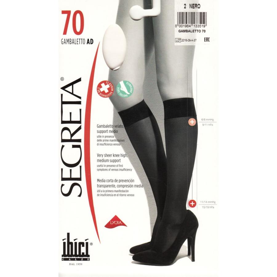 （ibici）イビチ　着圧　ハイソックス　SEGRETA70 GAMBALETTO　イタリア製ニーハイ | 
