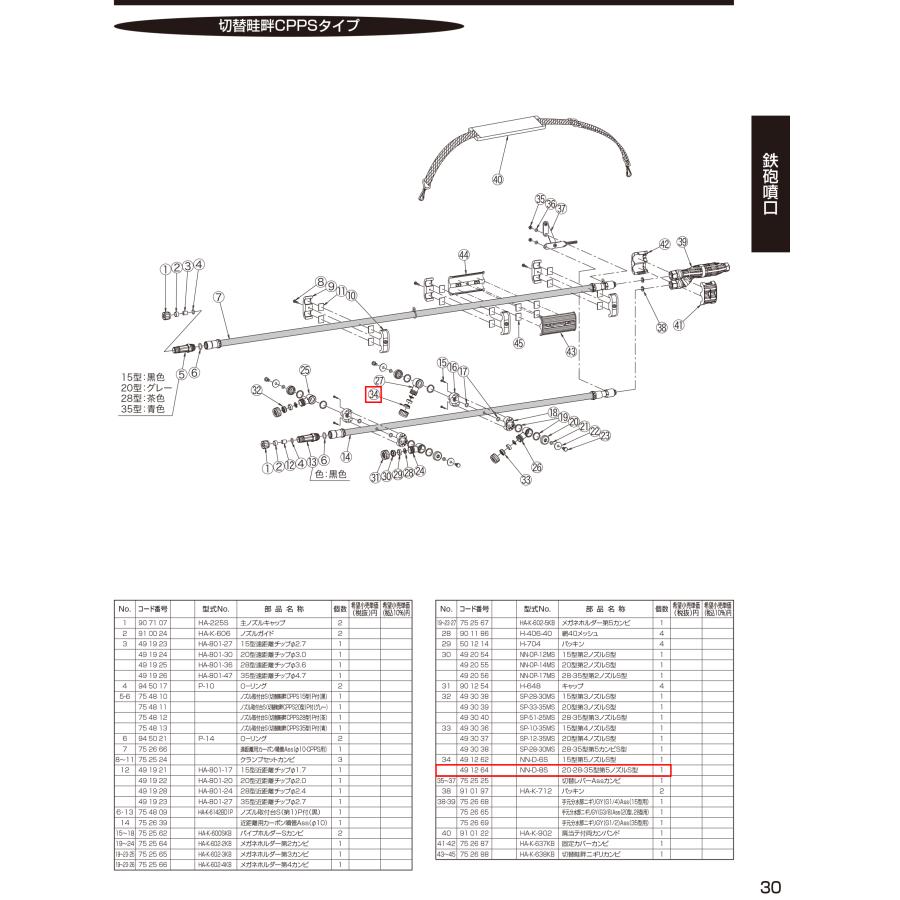 ヤマホ部品 新広角S型噴板 NN-D-8S (コードNo 491264) : プランハーベ