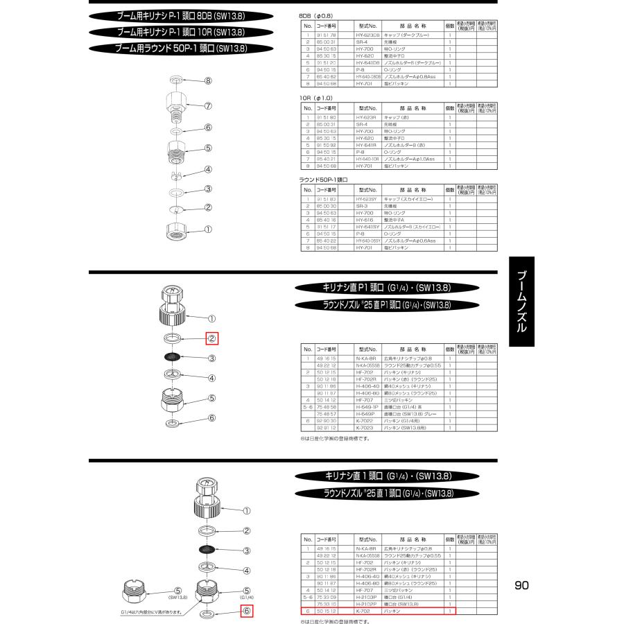 ヤマホ工業 ヤマホ PK K-702（コードNo.501512） 農薬散布機用 交換