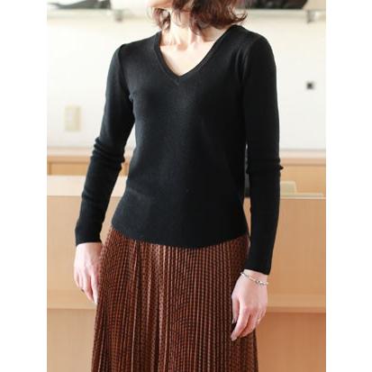 SALE Maglia Plus(マリア プラス)ウールダブルVネックニット : planino 