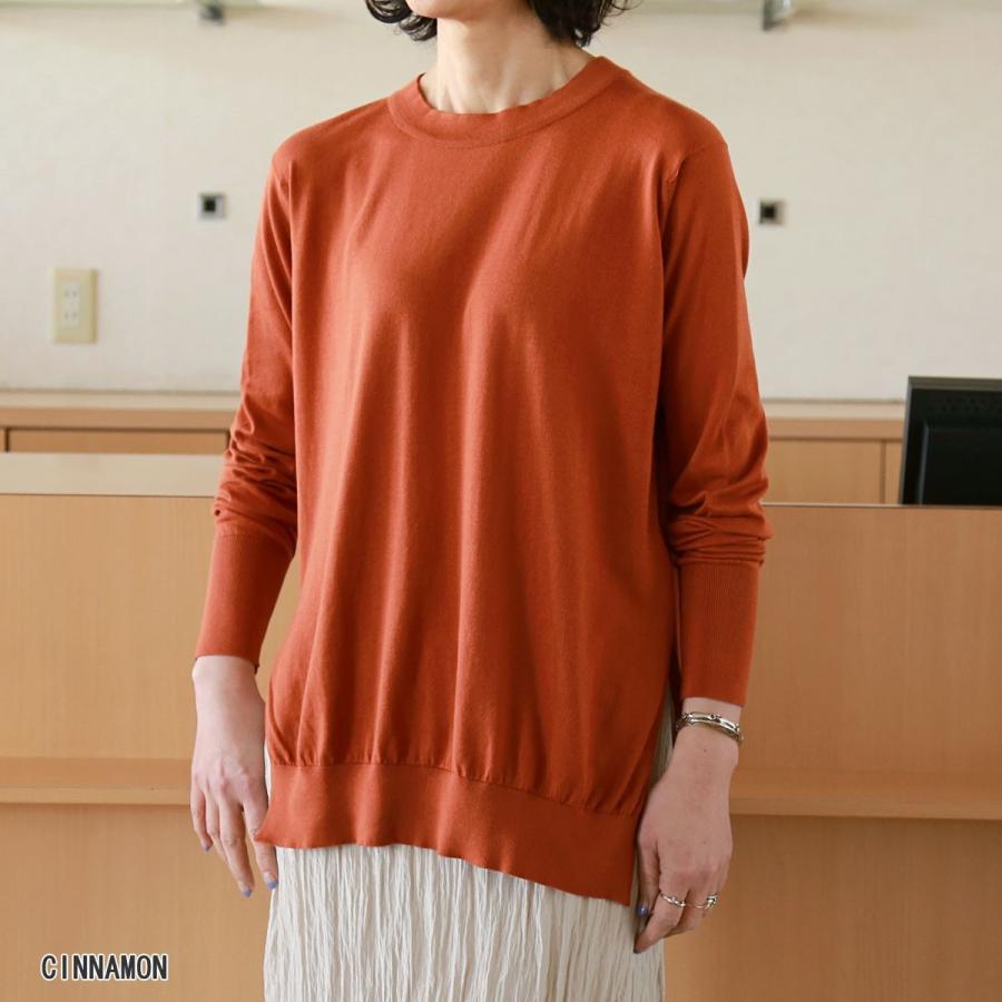 JOHN SMEDLEY（ジョンスメドレー） サイドスリット コットン ニット