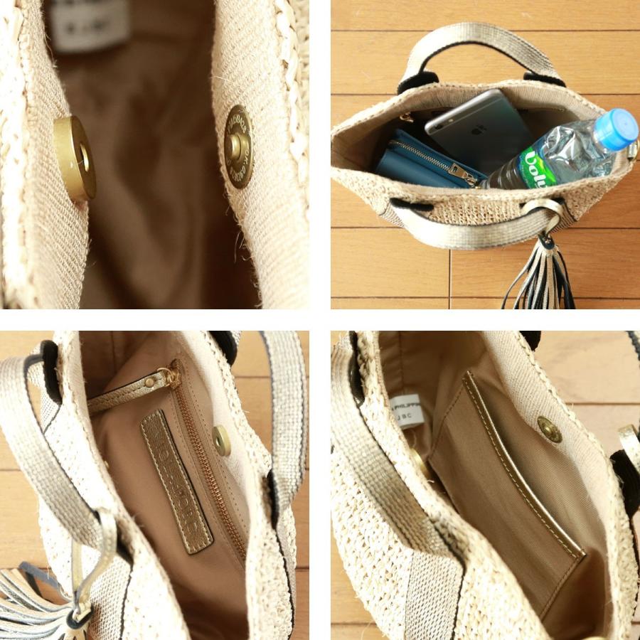 VIOLAd'ORO（ヴィオラドーロ） 2WAY ハンドル ラフィア かごバッグ