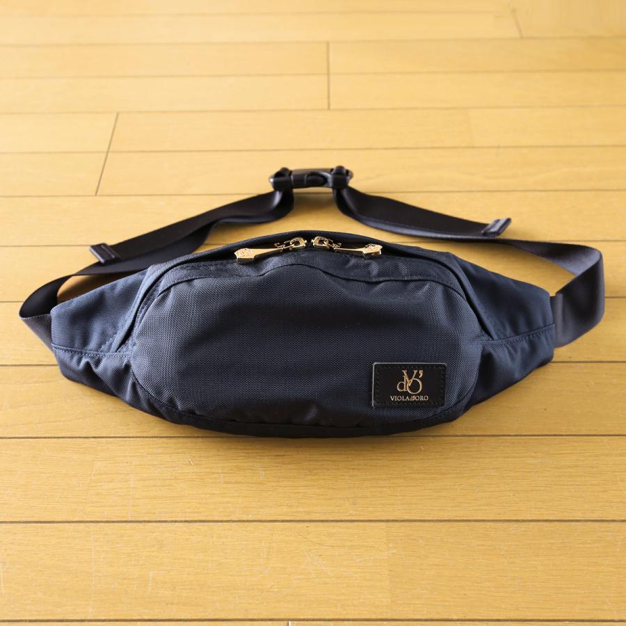 値下げ❣️VIOLADORO ブラック ボディバッグ VIOLAd'ORO（ヴィオラドーロ） コンパクト見せ ボディー バッグ