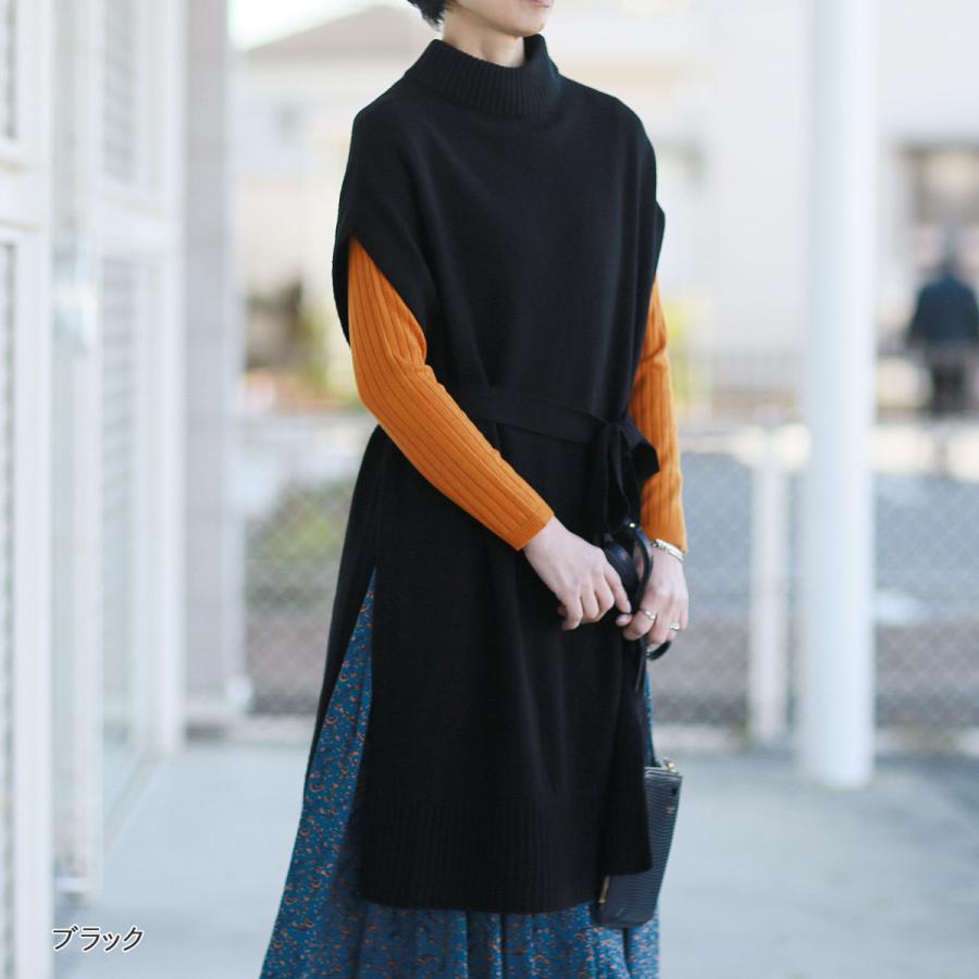 TICCA（ティッカ） ファインウール ニット モック ネック ロング ジレ