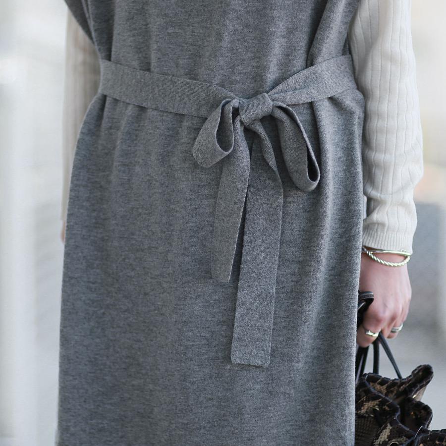 TICCA（ティッカ） ファインウール ニット モック ネック ロング ジレ